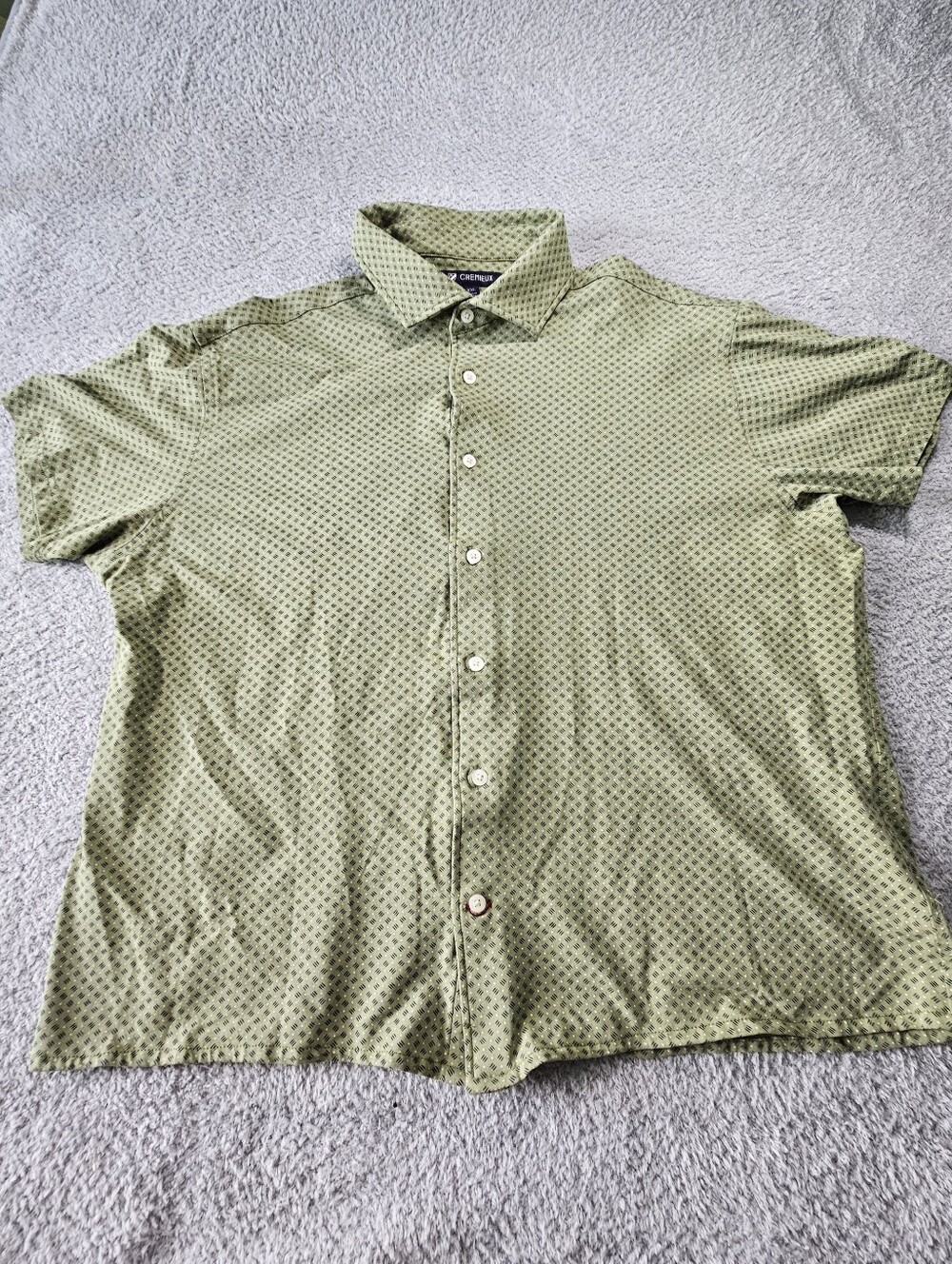 Daniel Cremieux Light Olive Short Sleeve Button-Down Shirt